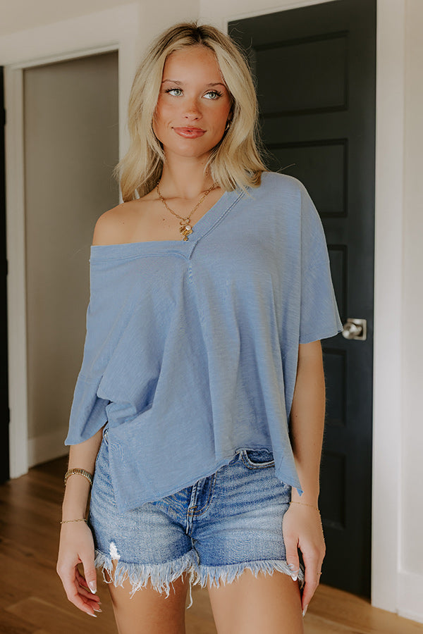 Casual Hangout Tee in Airy Blue