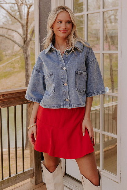 First Class Chic Denim Button Up