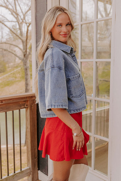 First Class Chic Denim Button Up
