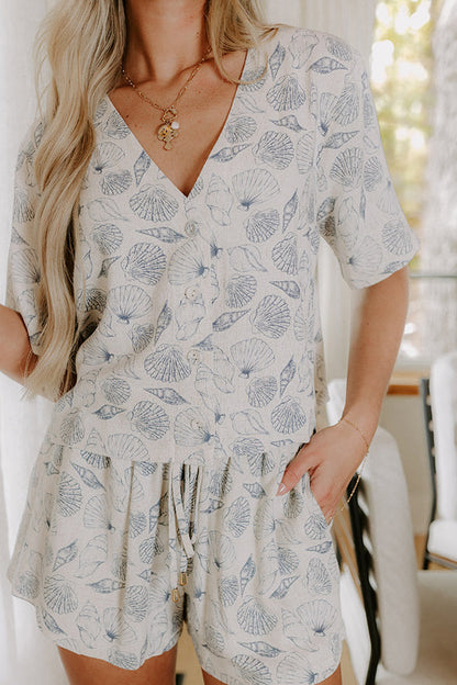 Beachcomber Linen-Blend Button Down Top