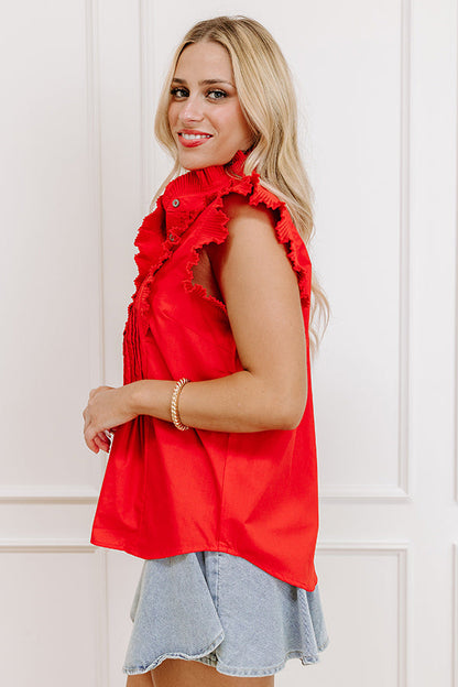 Fashion Week Pleated Top in Red