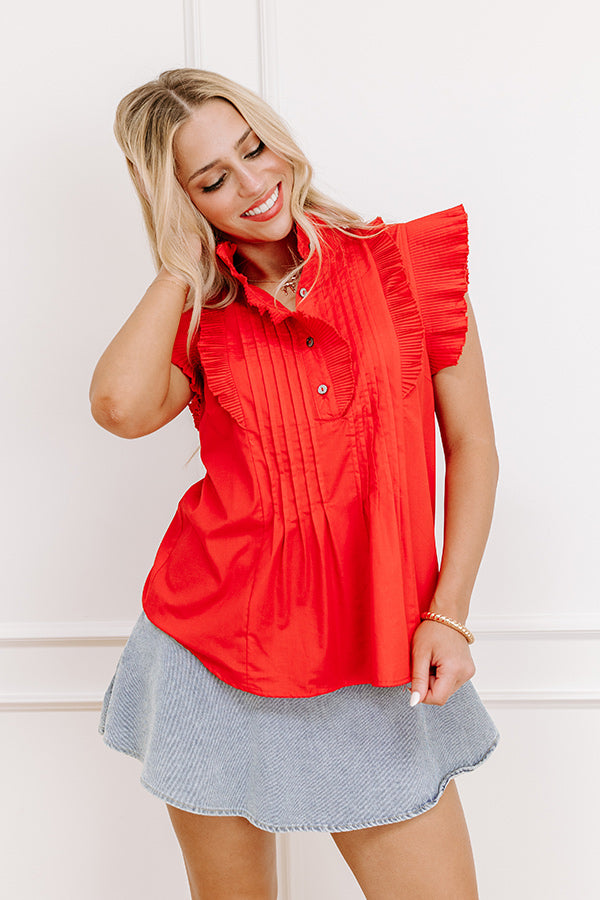 Fashion Week Pleated Top in Red