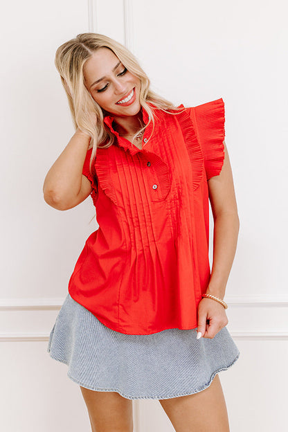 Fashion Week Pleated Top in Red