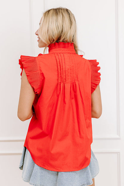 Fashion Week Pleated Top in Red