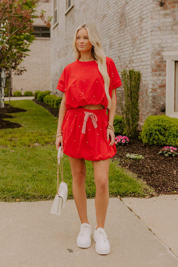 Belle of the Parade High Waist Embellished Mini Skirt