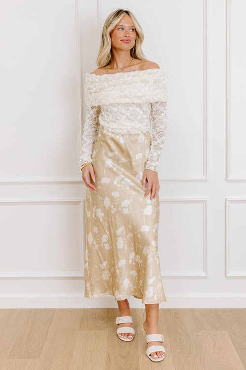 The Faith High Waist Satin Midi Skirt