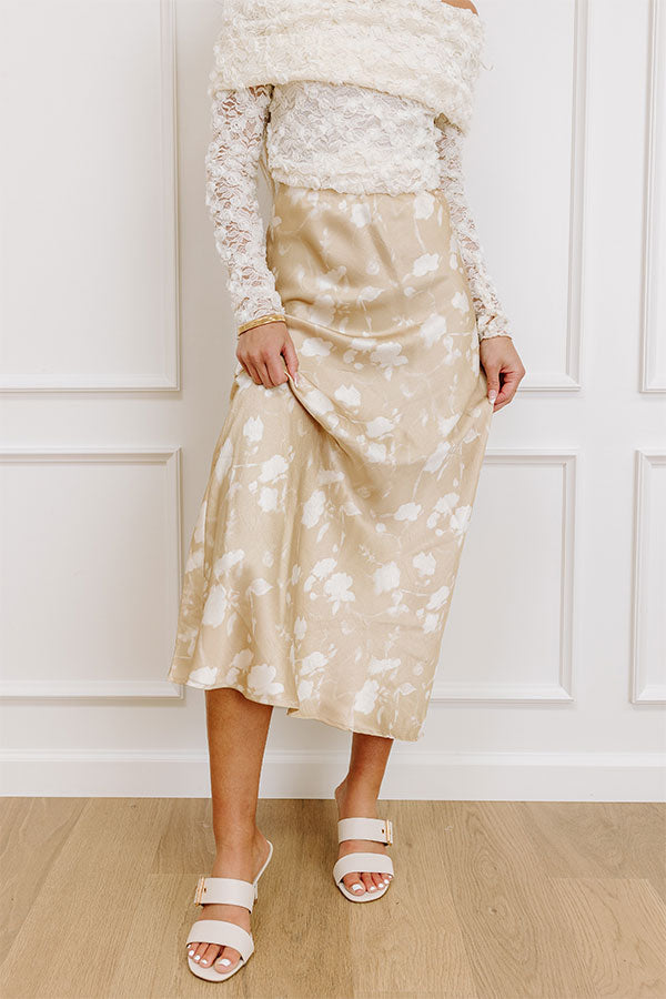 The Faith High Waist Satin Midi Skirt