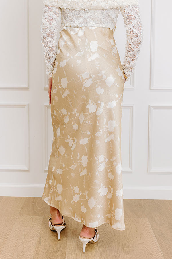 The Faith High Waist Satin Midi Skirt