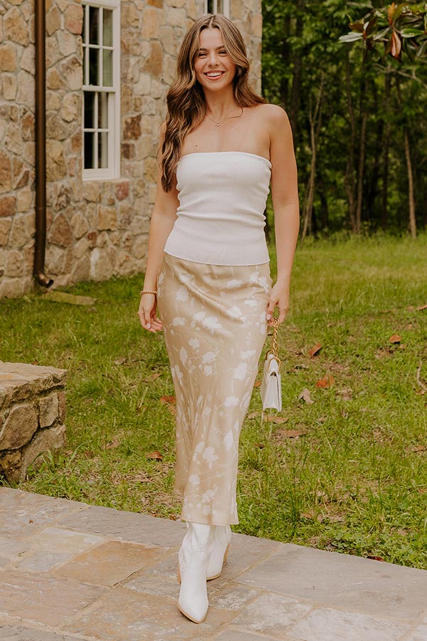 The Faith High Waist Satin Midi Skirt
