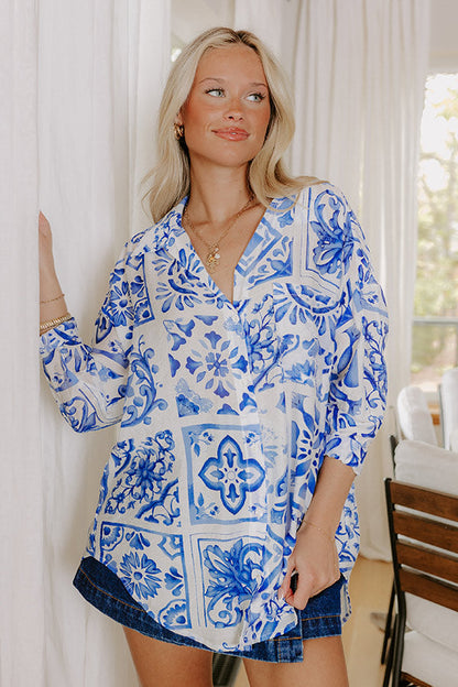 Capri Coast Floral Button Up
