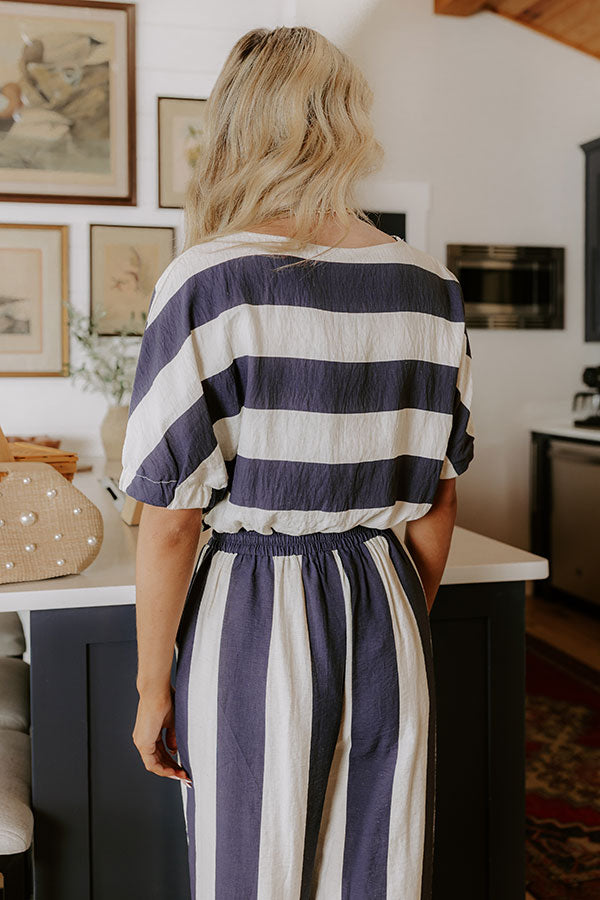 Ocean Front Views Stripe Top in Navy