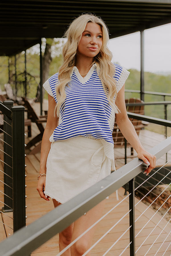 Yacht Club Social Knit Stripe Top