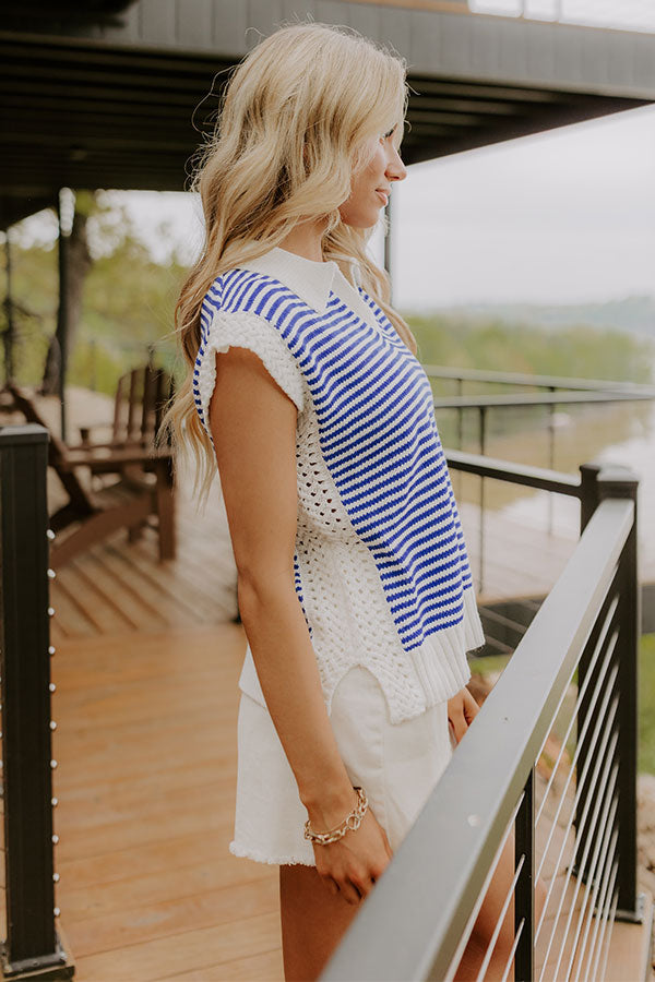 Yacht Club Social Knit Stripe Top