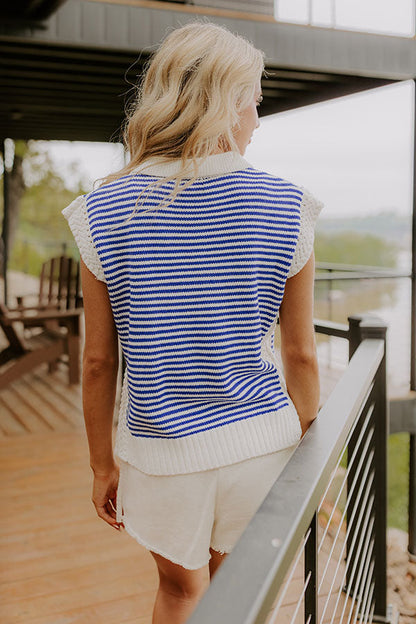 Yacht Club Social Knit Stripe Top