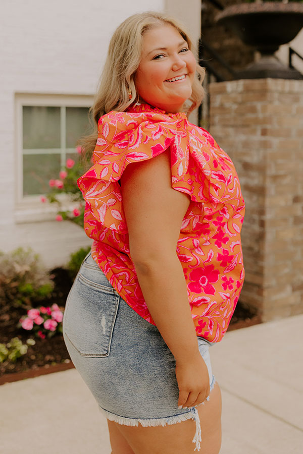 Mimosas Sippin' Floral Top Curves
