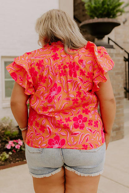 Mimosas Sippin' Floral Top Curves