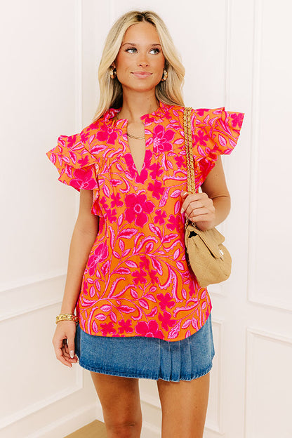 Mimosas Sippin' Floral Top