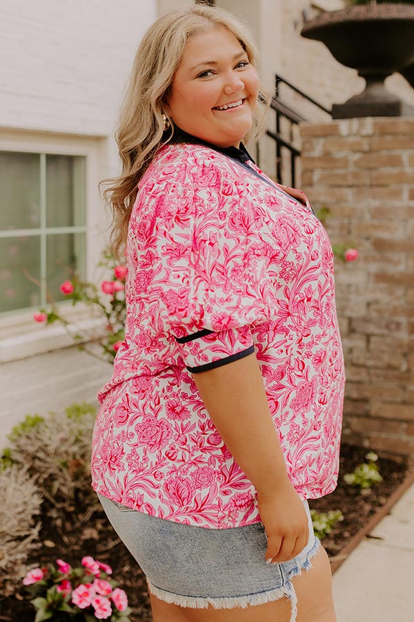 Sonoma Charm Floral Top in Pink Curves
