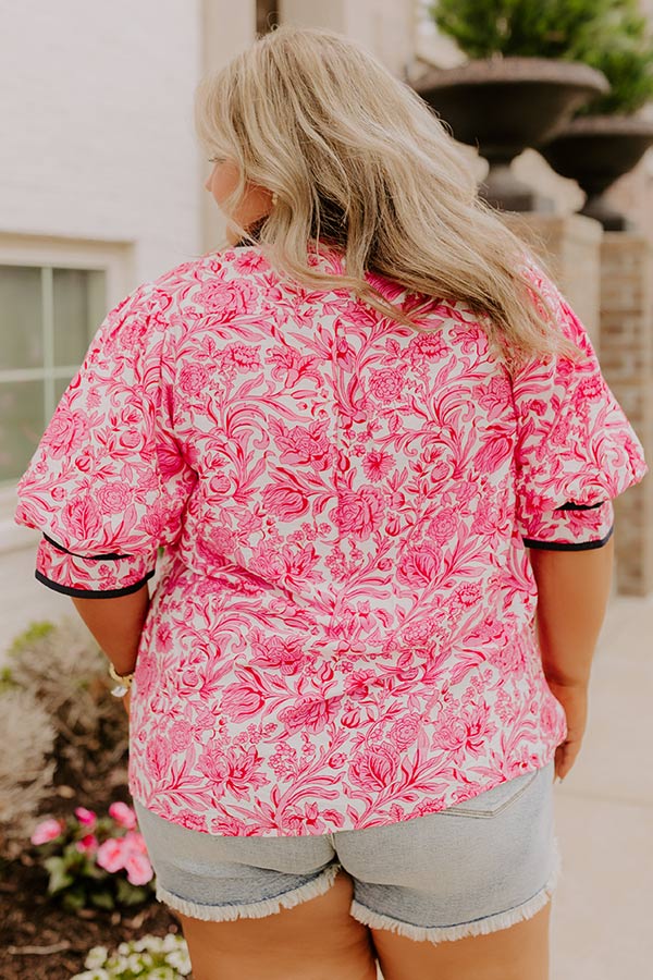 Sonoma Charm Floral Top in Pink Curves