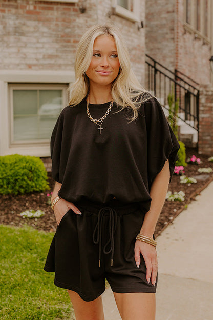 Everyday Chic Bubble Top in Black