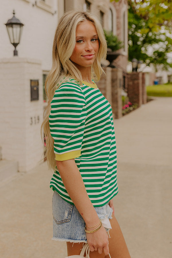 Key Lime Cutie Stripe Top