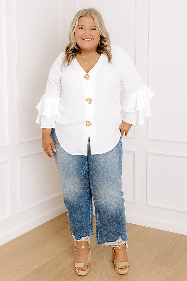 Mojitos On The Patio Shift Top in White Curves