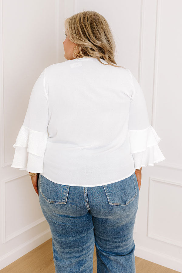 Mojitos On The Patio Shift Top in White Curves