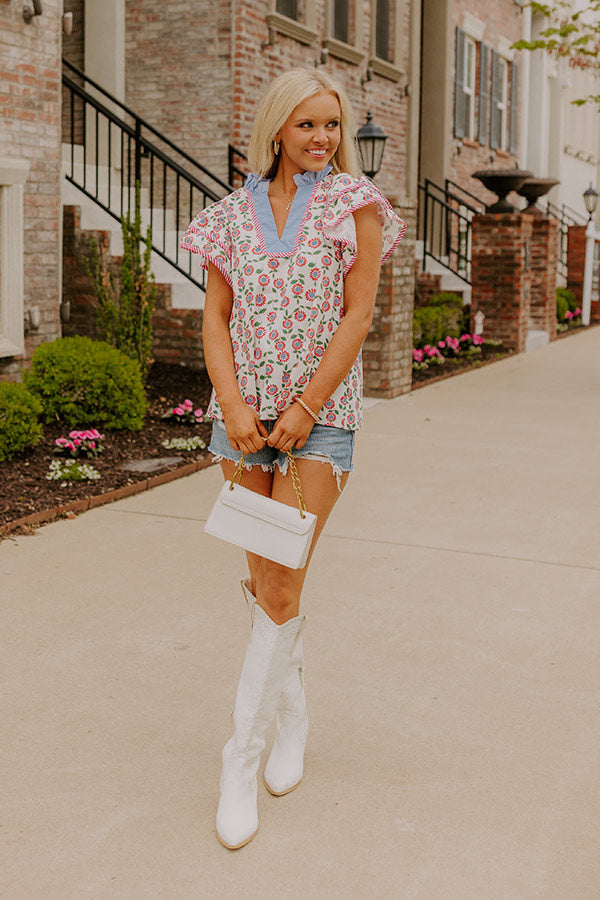 Picnic Ready Floral Shift Top