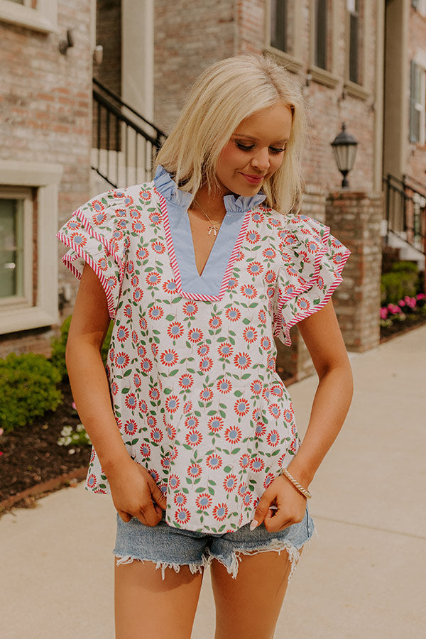 Picnic Ready Floral Shift Top