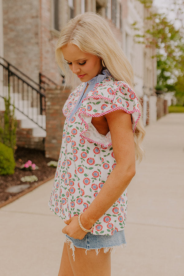 Picnic Ready Floral Shift Top