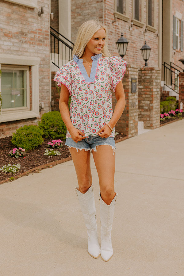 Picnic Ready Floral Shift Top