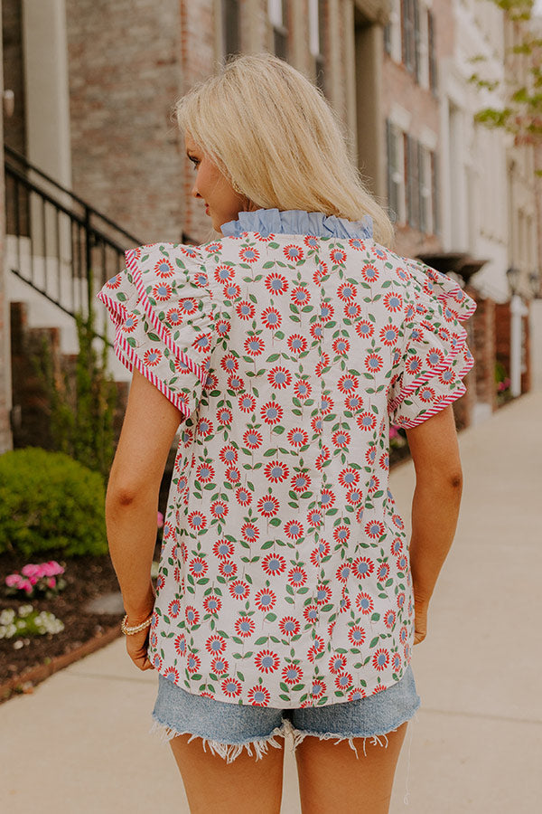 Picnic Ready Floral Shift Top