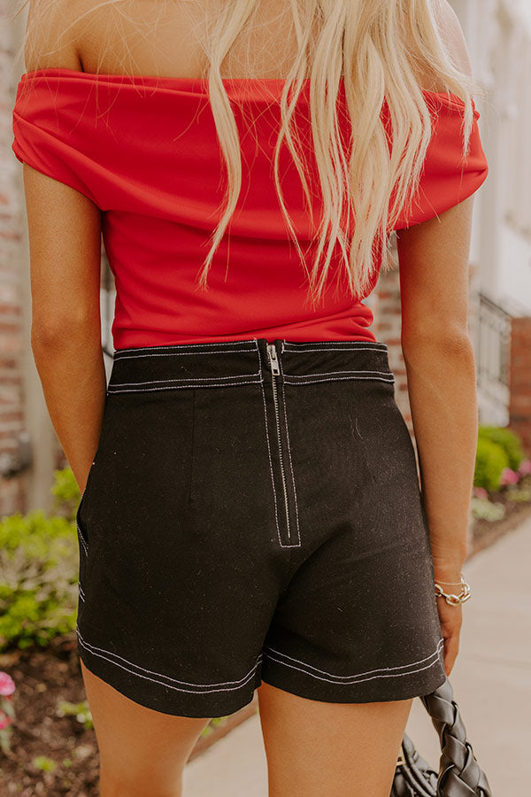The Zailey High Waist Skort in Black