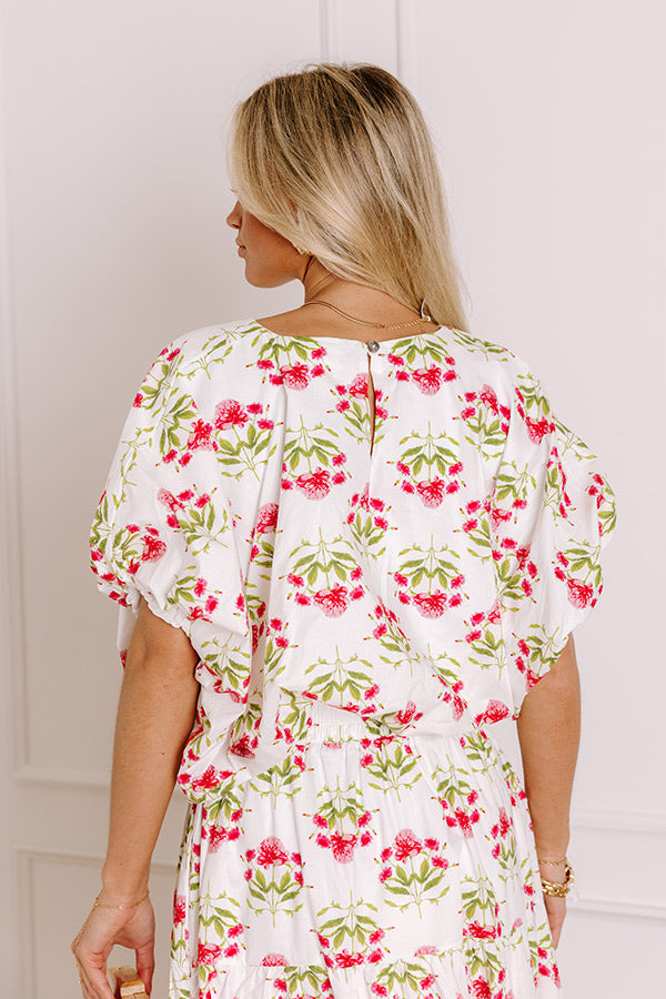 Fresh Blooms Floral Crop Top