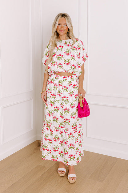 Fresh Blooms Floral Crop Top