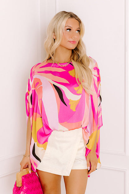 Shades Of Paradise Caftan Top in Pink