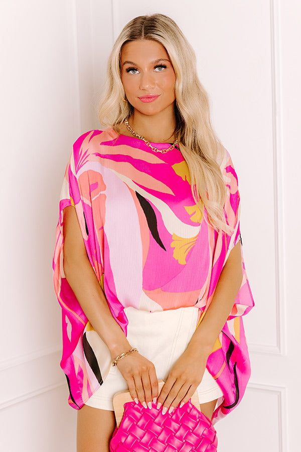 Shades Of Paradise Caftan Top in Pink