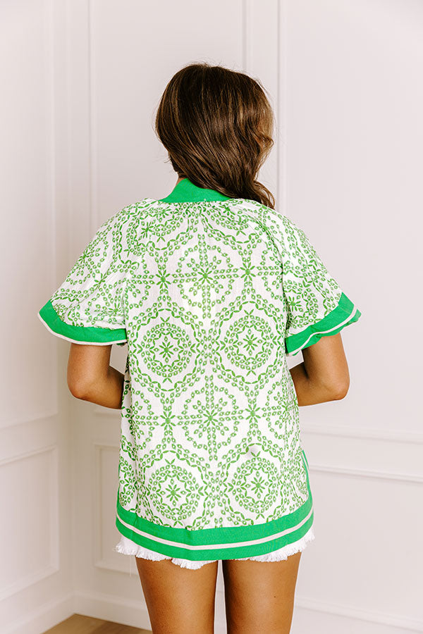 Sunday Hangout Floral Top in Green