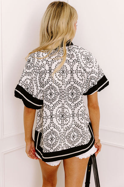 Sunday Hangout Floral Top in Black