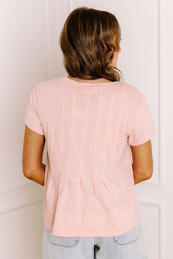Plot Twist Pleated Top in Peach