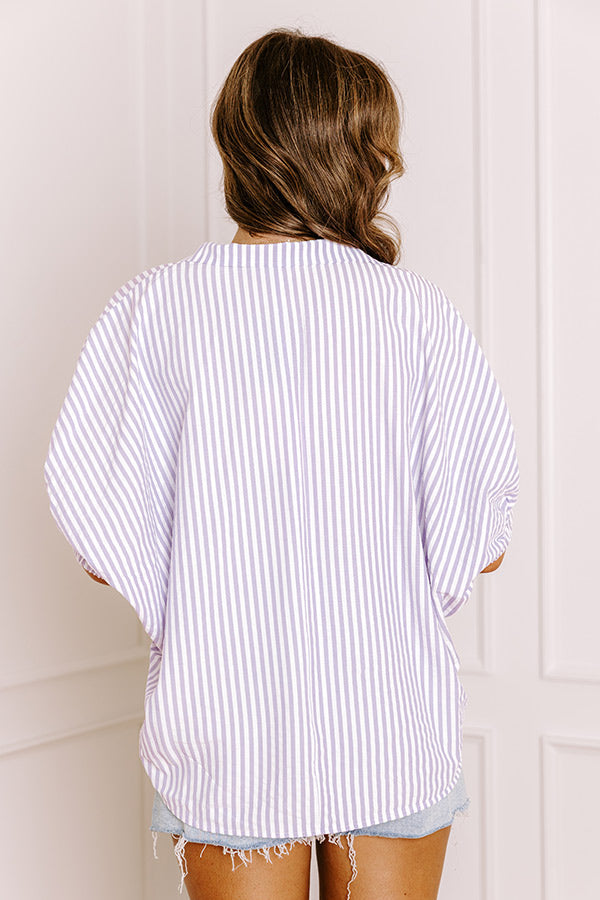 Country Club Gathering Stripe Top in Lavender