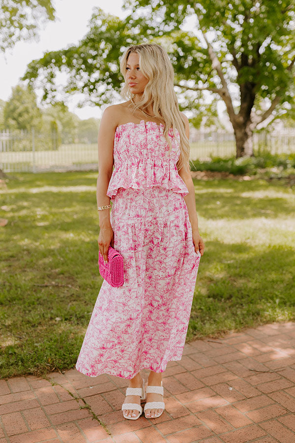 Villa Charm Pleated Top In Pink