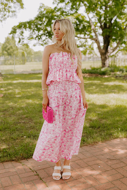 Villa Charm Pleated Top In Pink