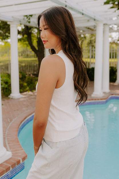 Minimal Muse Knit Top in White