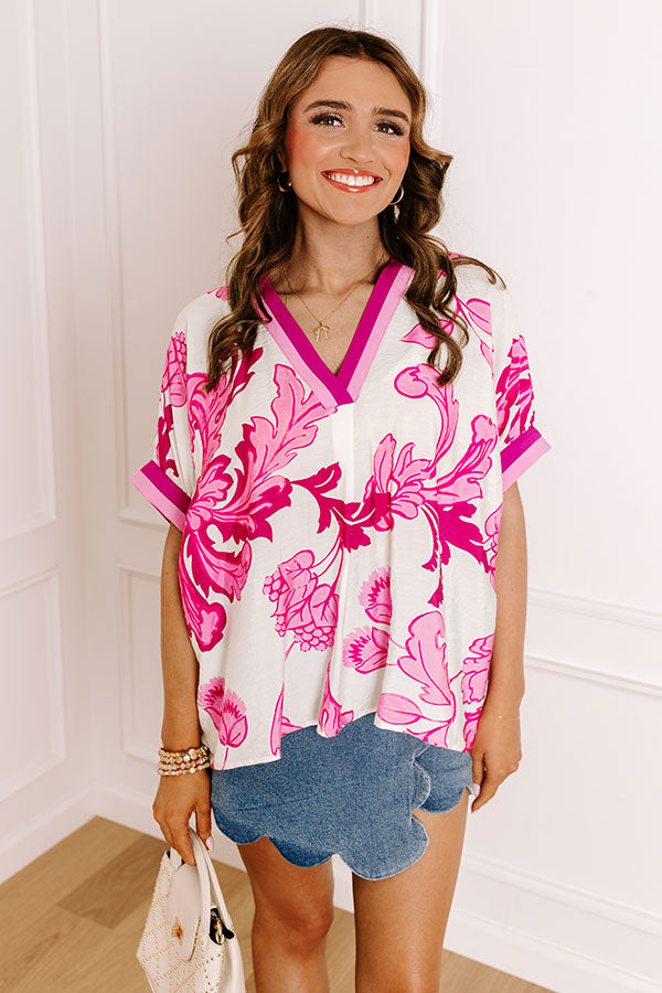 Veranda Views Floral Top in Pink