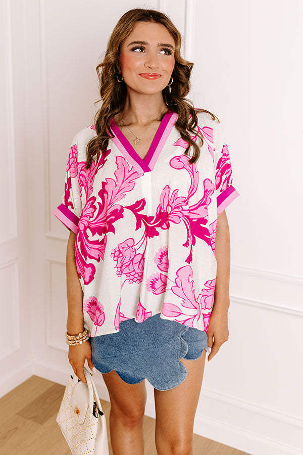 Veranda Views Floral Top in Pink