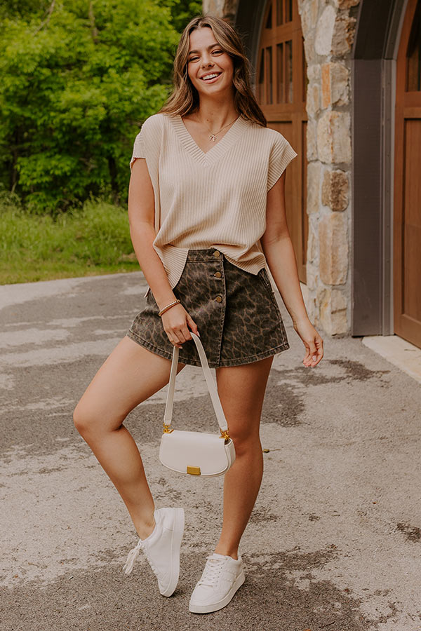 Chic Vibes Knit Vest Top in Light Beige
