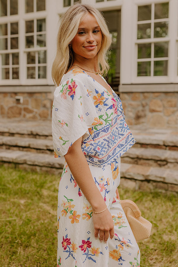 Boho Chic Floral Front Tie Top