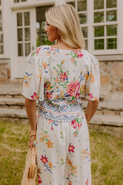 Boho Chic Floral Front Tie Top