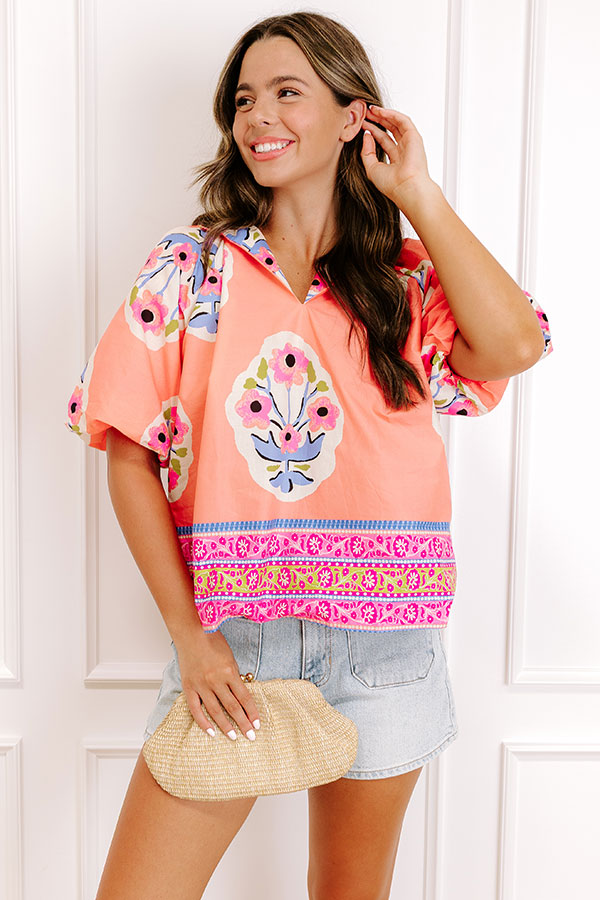 Blooming Personality Floral Shift Top